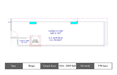 Shops 1416 SqFt - 5029 SqFt